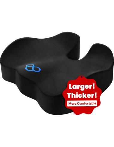 Cojín de Asiento BlissTrends Espuma Viscoelástica 46x41cm Negro