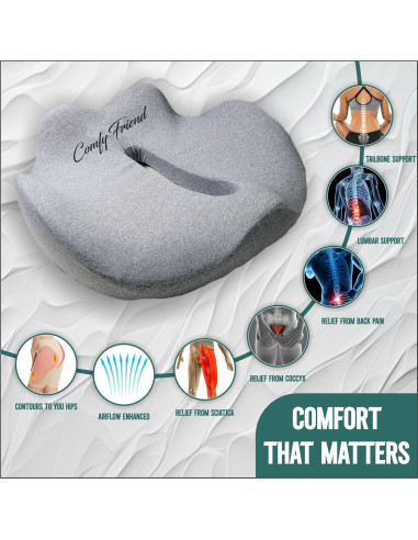 Cojín de Asiento X-Large ComfyFriend Espuma Viscoelástica Gel
