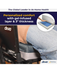 Cojín de Asiento de Gel Drive Medical 3" para Silla de Ruedas 2