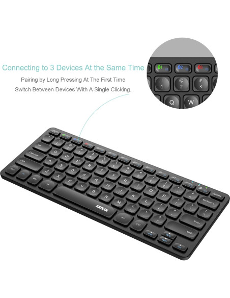 Teclado Bluetooth Multi-Dispositivo Arteck Ultra Delgado Teclado Bluetooth Multi-Dispositivo Arteck Ultra Delgado
