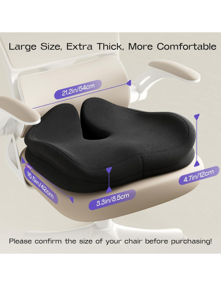 Cojín Viscoelástico ZZ-WELL para Silla de Oficina 54x42 cm Cojín Viscoelástico ZZ-WELL para Silla de Oficina 54x42 cm