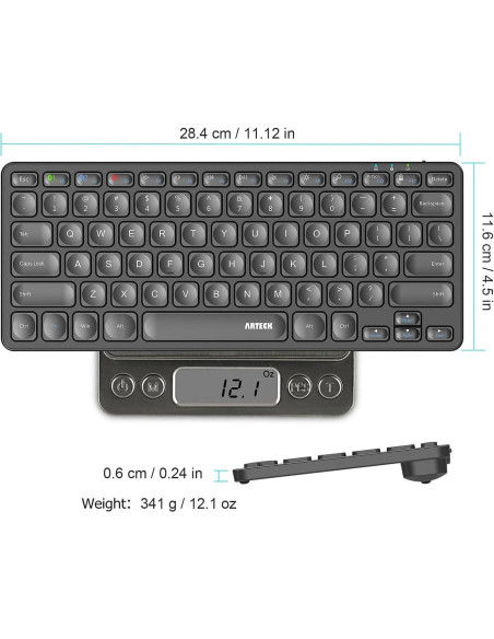 Teclado Bluetooth Multi-Dispositivo Arteck Ultra Delgado Teclado Bluetooth Multi-Dispositivo Arteck Ultra Delgado