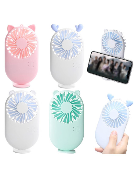 Ventilador Portátil de Mano Aeergured 4 Pack USB 3 Velocidades Ventilador Portátil de Mano Aeergured 4 Pack USB 3 Velocidades