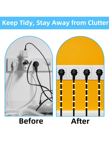 200 Clips de Cable TKYZMS 8mm/10mm para Gestión de Cables