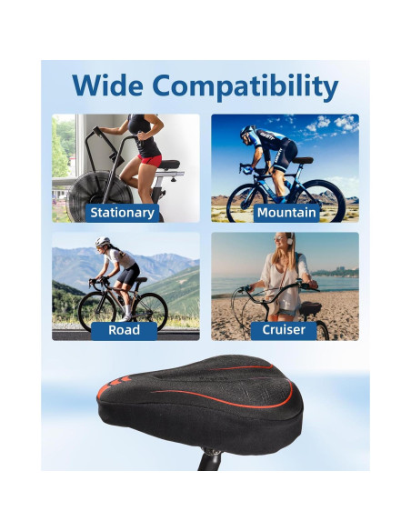 Funda de Asiento de Bicicleta Fitense con Gel 28x18cm Funda de Asiento de Bicicleta Fitense con Gel 28x18cm
