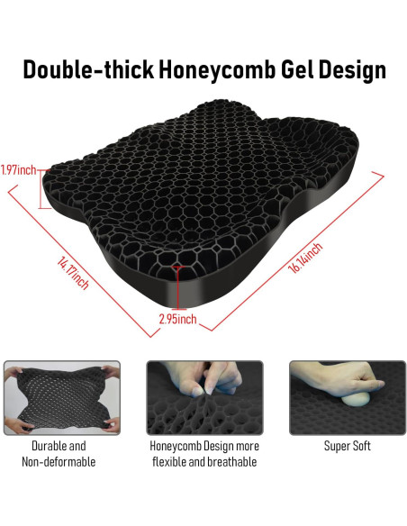 Cojín de Asiento de Gel Impermeable JINSILU para Kayak 40x37cm Cojín de Asiento de Gel Impermeable JINSILU para Kayak 40x37cm