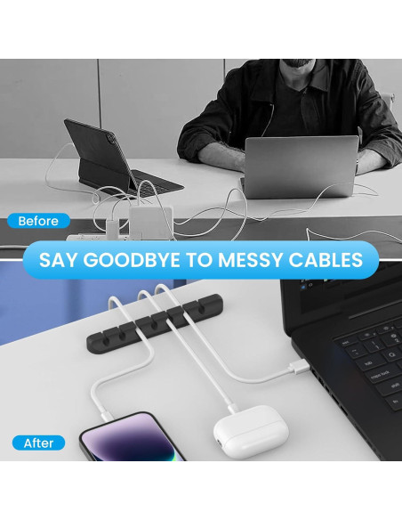 Clips Organizadores de Cables AhaStyle - Paquete de 3 - Negro Clips Organizadores de Cables AhaStyle - Paquete de 3 - Negro