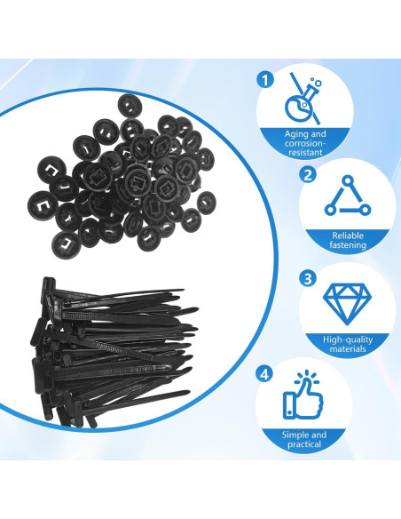 100 Hebillas de Correa de Cable Nylon Enterlent 9cm Automáticas 100 Hebillas de Correa de Cable Nylon Enterlent 9cm Automáticas