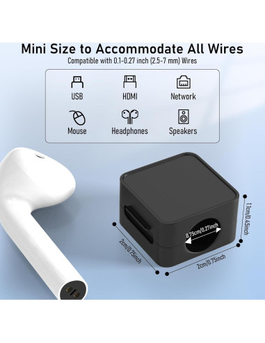 Organizador de Cables Magnético ELZO 12 Piezas Negro