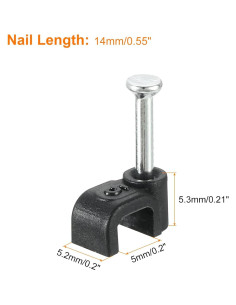 Clips de Cable con Clavo uxcell 100Pcs 5mm para Gestión de Cables 2