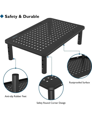 Soporte de Monitor Ergonómico BONTEC Ajustable 3 Alturas 19.96 kg