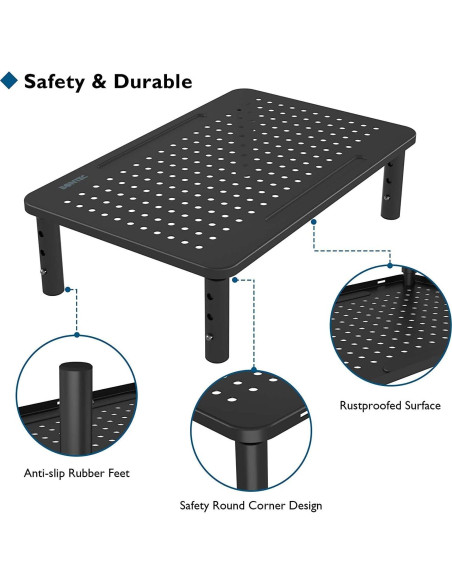 Soporte de Monitor Ergonómico BONTEC Ajustable 3 Alturas 19.96 kg Soporte de Monitor Ergonómico BONTEC Ajustable 3 Alturas 19.96 kg
