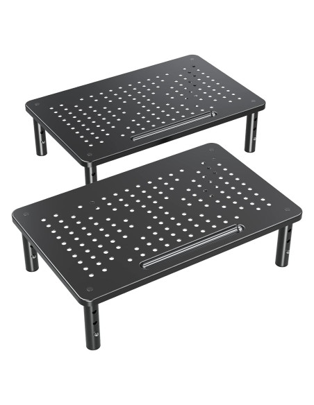 Soporte de Monitor Ajustable ELIVED - 2 Paquetes, Metal, 3 Niveles Soporte de Monitor Ajustable ELIVED - 2 Paquetes, Metal, 3 Niveles