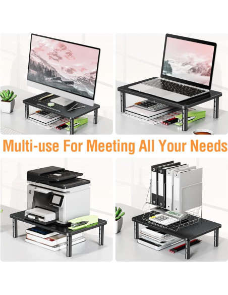 Soporte de Monitor Ajustable ELIVED - 2 Paquetes, Metal, 3 Niveles Soporte de Monitor Ajustable ELIVED - 2 Paquetes, Metal, 3 Niveles
