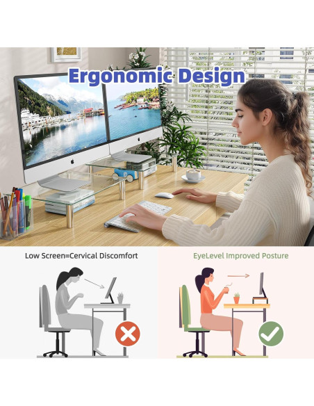 Soporte para Monitor Ajustable Simple Trending Vidrio Templado Soporte para Monitor Ajustable Simple Trending Vidrio Templado