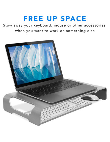 Soporte de Monitor Ergonómico Mount-It! de Aluminio - Elevador Universal para iMac y PC