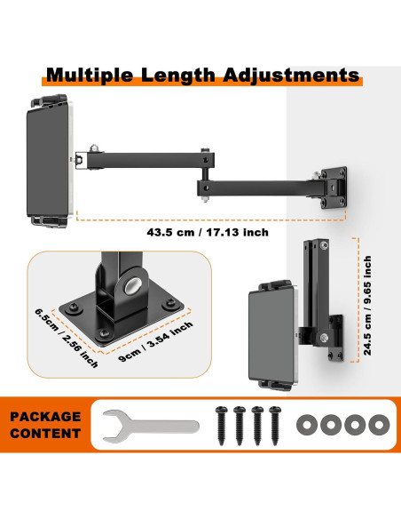 Soporte de Pared Plegable BAISHUN para Tabletas 4.7-12.9" Soporte de Pared Plegable BAISHUN para Tabletas 4.7-12.9"