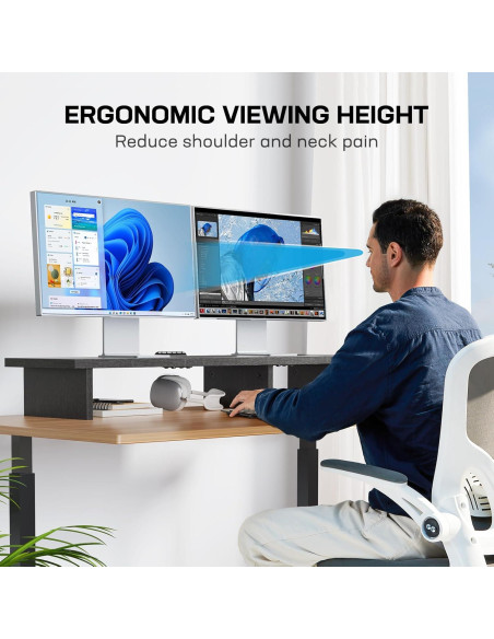 Soporte Elevador para Doble Monitor HUANUO 93x24cm Ergonómico Soporte Elevador para Doble Monitor HUANUO 93x24cm Ergonómico