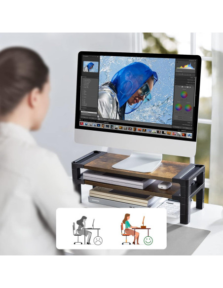 Soporte para Monitor Ajustable HUANUO HNMS04V 3 Alturas Soporte para Monitor Ajustable HUANUO HNMS04V 3 Alturas