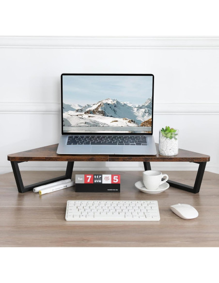Soporte de Monitor Triangular TEAMIX 66x32 cm Madera Metal Soporte de Monitor Triangular TEAMIX 66x32 cm Madera Metal