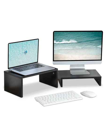 Soporte Elevador de Monitor TEAMIX Negro 2 Niveles Ajustable Soporte Elevador de Monitor TEAMIX Negro 2 Niveles Ajustable