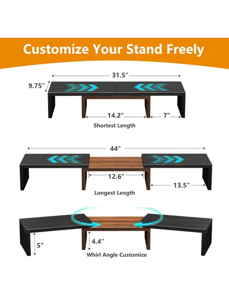 Soporte Elevador de Monitor Simple Trending 3 Estantes Ajustable Negro Soporte Elevador de Monitor Simple Trending 3 Estantes Ajustable Negro
