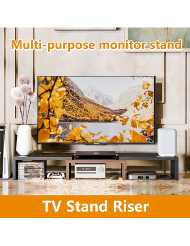 Soporte Elevador de Monitor Simple Trending 3 Estantes Ajustable Negro