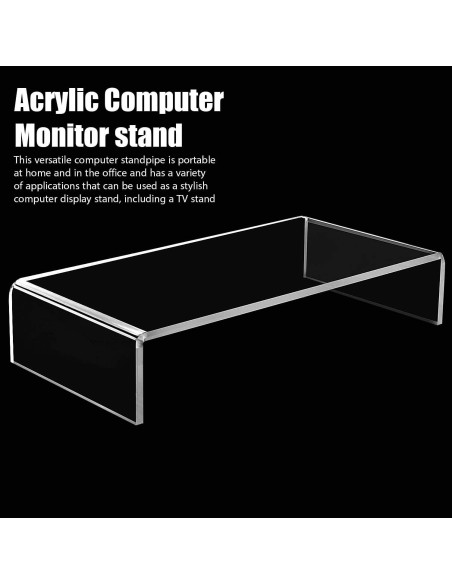 Soporte de Monitor Acrílico Jetec 2 Pcs 41x20x8 cm Transparente Soporte de Monitor Acrílico Jetec 2 Pcs 41x20x8 cm Transparente