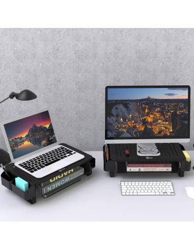 Soporte para Monitor WALI STT007 con Cajón y Almacenamiento