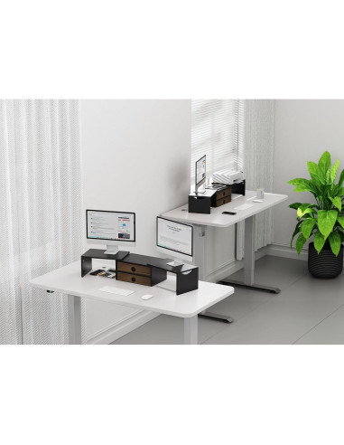 Soporte para Doble Monitor Zimilar con 2 Cajones Ajustable