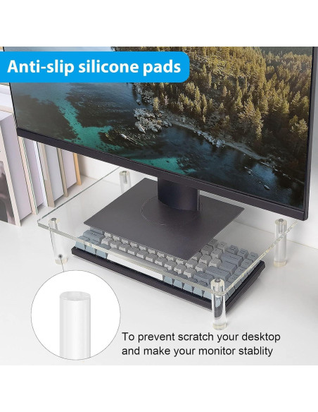 Soporte de Monitor Acrílico Sumerflos 36.8x22.9 cm 20 kg Soporte de Monitor Acrílico Sumerflos 36.8x22.9 cm 20 kg