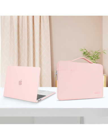 Funda Dura MOSISO para MacBook Pro 13" Rosa Tiza 5 en 1