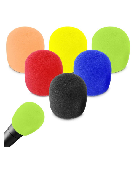 Fundas de Micrófono de Espuma Prasacco 6 Pcs Coloridas Fundas de Micrófono de Espuma Prasacco 6 Pcs Coloridas