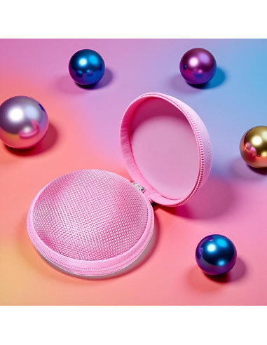 Estuche de Viaje Compacto Rosa WLngtv - Funda Dura para Auriculares