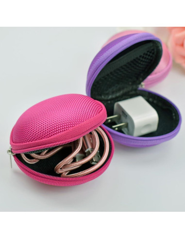 Estuche de Viaje Compacto Rosa WLngtv - Funda Dura para Auriculares