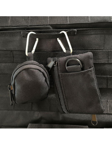 Paquete de 2 Bolsas Tácticas Mini LZBMIEF Nylon Negro