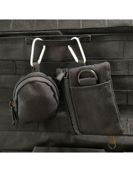Paquete de 2 Bolsas Tácticas Mini LZBMIEF Nylon Negro Paquete de 2 Bolsas Tácticas Mini LZBMIEF Nylon Negro