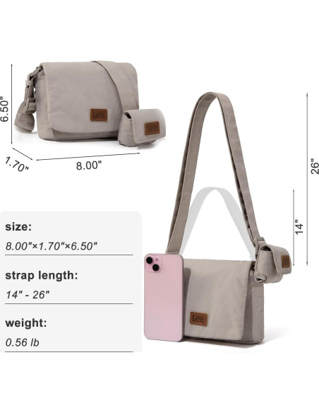 Bolsa Cruzada Mini Lee para Mujeres - Resistente al Agua - Blanca Bolsa Cruzada Mini Lee para Mujeres - Resistente al Agua - Blanca
