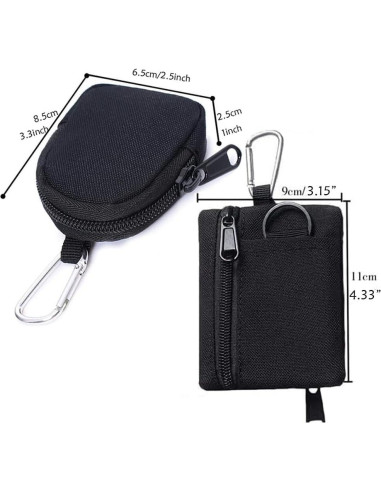 Paquete de 2 Bolsas Tácticas Mini LZBMIEF Nylon Negro