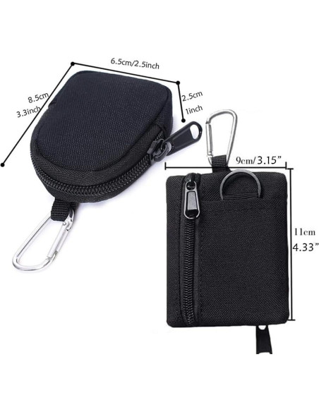 Paquete de 2 Bolsas Tácticas Mini LZBMIEF Nylon Negro Paquete de 2 Bolsas Tácticas Mini LZBMIEF Nylon Negro