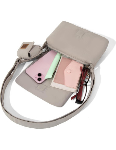 Bolsa Cruzada Mini Lee para Mujeres - Resistente al Agua - Blanca