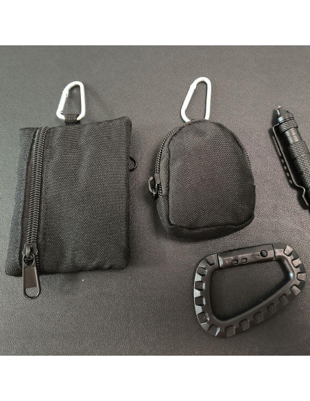 Paquete de 2 Bolsas Tácticas Mini LZBMIEF Nylon Negro Paquete de 2 Bolsas Tácticas Mini LZBMIEF Nylon Negro