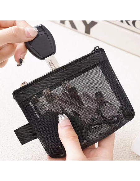 9 Mini Bolsas de Malla con Cierre Aswewamt - Nylon Negro 11x7.5cm 9 Mini Bolsas de Malla con Cierre Aswewamt - Nylon Negro 11x7.5cm