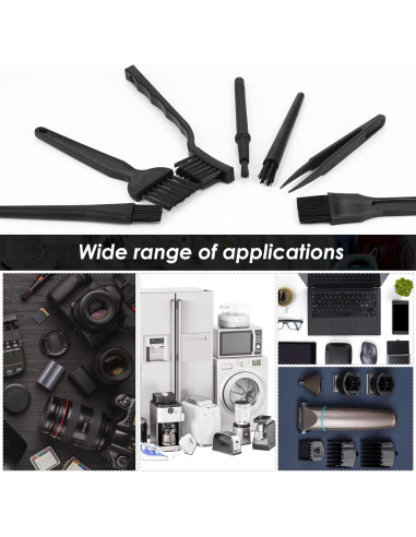 Kit de Cepillos de Limpieza TIESOME 7 Piezas Negro
