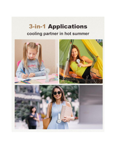 Mini Ventilador de Mano Coohea KW20 3 Velocidades USB Blanco