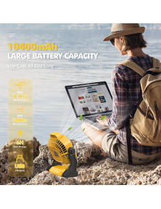 Ventilador de Camping JINLICTE X20 10400 mAh LED Amarillo 2