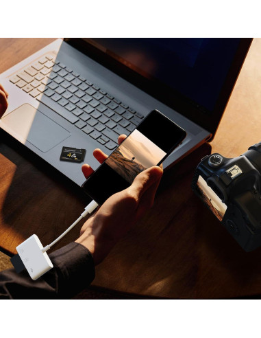 Lector de Tarjetas SD USB C Meliya 3 en 1 para iPhone y Mac