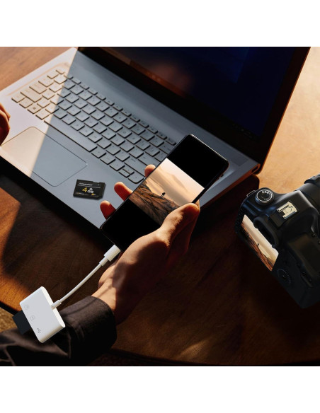Lector de Tarjetas SD USB C Meliya 3 en 1 para iPhone y Mac Lector de Tarjetas SD USB C Meliya 3 en 1 para iPhone y Mac