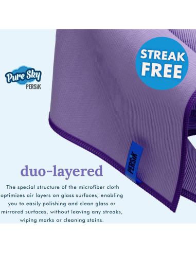 Paño de Microfibra Persik Pure-Sky 36x20 cm - Limpieza Sin Rayas