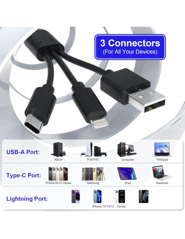 Lector de Tarjetas 8 en 1 Ardaddyn CR343-K-C USB C Lightning